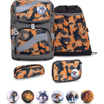 Ergonomiczny plecak szkolny Belmil Smarty Torba szkolna 'Orange Camouflage' Ergonomiczny plecak szkolny Belmil Smarty Torba szkolna 'Orange Camouflage'