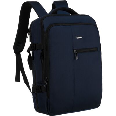 Granatowy plecak turystyczny podróżny bagaż podręczny 24L PETERSON regulacja rozmiaru uchwyt na walizkę kieszeń na laptopa port USB Granatowy plecak turystyczny podróżny bagaż podręczny 24L PETERSON regulacja rozmiaru uchwyt na walizkę kieszeń na laptopa port USB