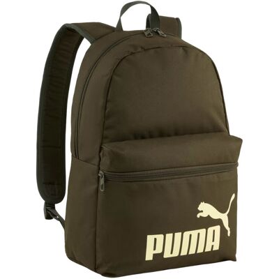 PUMA PHASE PLECAK - Sportowy jednokolorowy plecak z oliwkowymi i złotymi akcentami PUMA PHASE PLECAK - Sportowy jednokolorowy plecak z oliwkowymi i złotymi akcentami