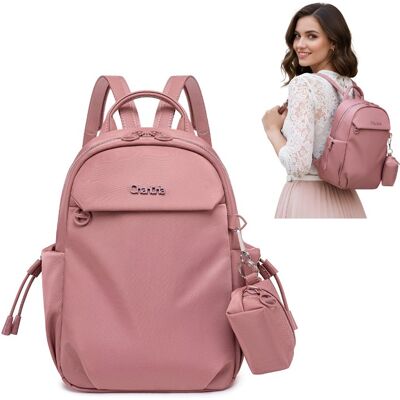 wowbag Plecak damski różowy stylowy na Ipad z etui na słuchawki lekki mini kobiecy wowbag Plecak damski różowy stylowy na Ipad z etui na słuchawki lekki mini kobiecy