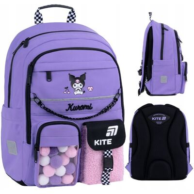 Plecak do szkoły dla dziewczynek klasa 1-6 fioletowy boucle Kuromi Kite Plecak do szkoły dla dziewczynek klasa 1-6 fioletowy boucle Kuromi Kite