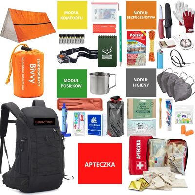 Inny producent Plecak Ewakuacyjny Survival +wyposażenie Readypack S2 Pełen Zestaw Awaryjny / Readypack S2 Czarny Inny producent Plecak Ewakuacyjny Survival +wyposażenie Readypack S2 Pełen Zestaw Awaryjny / Readypack S2 Czarny