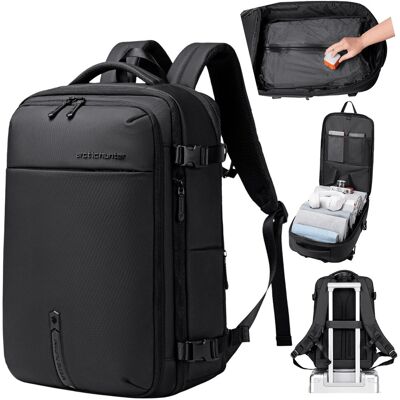 wowbag Plecak kompresyjny próżniowy podróżny czarny pojemny 42L wiele kieszeni rozszerzany Arctic Hunter B00866 black wowbag Plecak kompresyjny próżniowy podróżny czarny pojemny 42L wiele kieszeni rozszerzany Arctic Hunter B00866 black