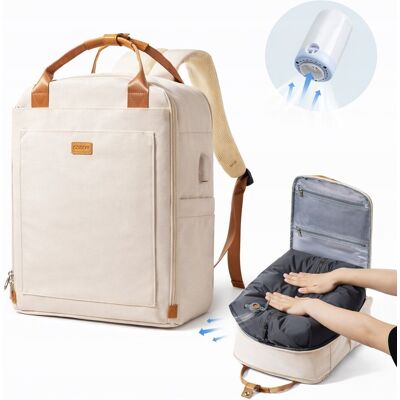 Inny producent Plecak kompresyjny uniseks beżowy poliester 45x18x30 cm z pompką Inny producent Plecak kompresyjny uniseks beżowy poliester 45x18x30 cm z pompką