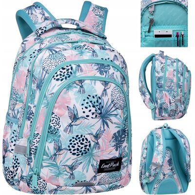 Plecak młodzieżowy Drafter 3 Thai biały w liście kwiaty i ptaki Patio Coolpack Plecak młodzieżowy Drafter 3 Thai biały w liście kwiaty i ptaki Patio Coolpack