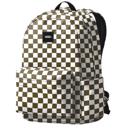 Plecak młodzieżowy Vans Old Skool Check Backpack - olive brown Plecak młodzieżowy Vans Old Skool Check Backpack - olive brown