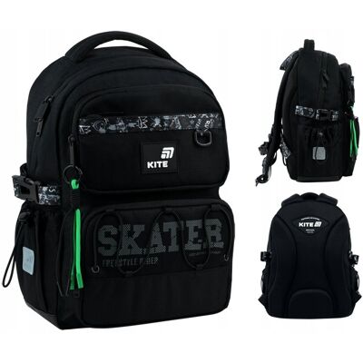 Plecak Ortopedyczny Do Szkoły Dla Chłopców 6-12 Lat Czarny Skate Kite Plecak Ortopedyczny Do Szkoły Dla Chłopców 6-12 Lat Czarny Skate Kite