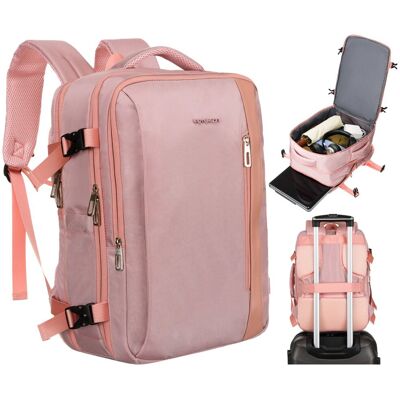 Plecak Peterson podróżny na laptopa bagaż kabinowy pojemny ergonomiczny 40x30x20 Wizzair kieszenie wygodny różowy Plecak Peterson podróżny na laptopa bagaż kabinowy pojemny ergonomiczny 40x30x20 Wizzair kieszenie wygodny różowy
