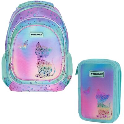 PLECAK+PIÓRNIK ZESTAW KITTY OMBRE KOTEK HEAD ASTRA PLECAK+PIÓRNIK ZESTAW KITTY OMBRE KOTEK HEAD ASTRA