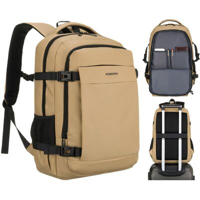 Plecak podróżny z miejscem na laptopa ergonomiczny wodoodporny pojemny Peterson beżowy Plecak podróżny z miejscem na laptopa ergonomiczny wodoodporny pojemny Peterson beżowy
