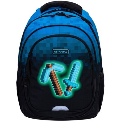 Plecak szkolny dla chłopca Astrabag Pixel niebieski klasa 4-8 Plecak szkolny dla chłopca Astrabag Pixel niebieski klasa 4-8