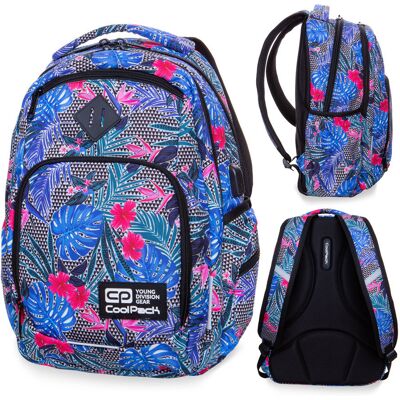 Plecak szkolny dla dziewczynki, liście, jasnoniebieski, CoolPack Plecak szkolny dla dziewczynki, liście, jasnoniebieski, CoolPack
