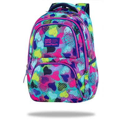Paso Plecak szkolny dla dziewczynki, serce, jasnoniebieski, CoolPack Paso Plecak szkolny dla dziewczynki, serce, jasnoniebieski, CoolPack