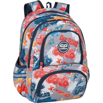 Patio Plecak szkolny dla chłopca, samochody, szary, Spiner Termic Offroad CoolPack Patio Plecak szkolny dla chłopca, samochody, szary, Spiner Termic Offroad CoolPack