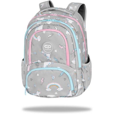 Patio Plecak szkolny dla dziewczynki, jednorożec, szary, CoolPack Patio Plecak szkolny dla dziewczynki, jednorożec, szary, CoolPack
