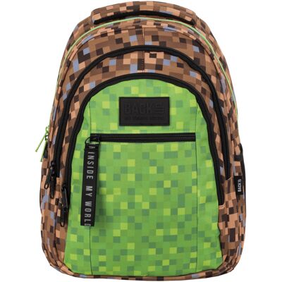 Derform Plecak szkolny dla chłopca, Minecraft, brązowy, O68, BackUp Derform Plecak szkolny dla chłopca, Minecraft, brązowy, O68, BackUp
