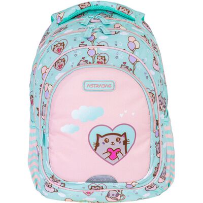 Plecak szkolny dla dziewczynki Astrabag Kitty's World kotek różowo-turkusowy klasa 1-3 Plecak szkolny dla dziewczynki Astrabag Kitty's World kotek różowo-turkusowy klasa 1-3