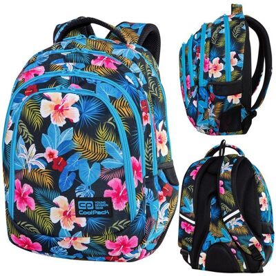 Plecak szkolny dla dziewczynki, kwiaty, jasnoniebieski, Drafter CoolPack Plecak szkolny dla dziewczynki, kwiaty, jasnoniebieski, Drafter CoolPack