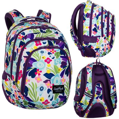 Patio Plecak szkolny dla dziewczynki CoolPack kwiaty biały Patio Plecak szkolny dla dziewczynki CoolPack kwiaty biały