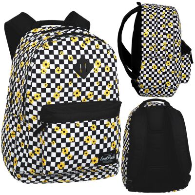 Patio Plecak szkolny dla dziewczynki CoolPack Smiley Scout Chess Flow kratka biały Patio Plecak szkolny dla dziewczynki CoolPack Smiley Scout Chess Flow kratka biały