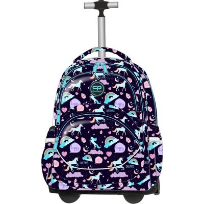 Plecak szkolny dla dziewczynki czarny CoolPack Jednorożec na kółkach dwukomorowy Plecak szkolny dla dziewczynki czarny CoolPack Jednorożec na kółkach dwukomorowy