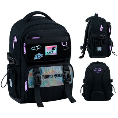 Plecak Szkolny Dla Dziewczynki Klasa 3-6 Czarny Monster High Kite Plecak Szkolny Dla Dziewczynki Klasa 3-6 Czarny Monster High Kite