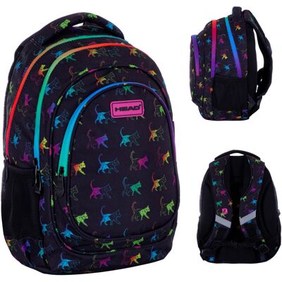 Astra Plecak szkolny dla dziewczynki, kot, czarny, Rainbow Kitty AB330 Head Astra Plecak szkolny dla dziewczynki, kot, czarny, Rainbow Kitty AB330 Head