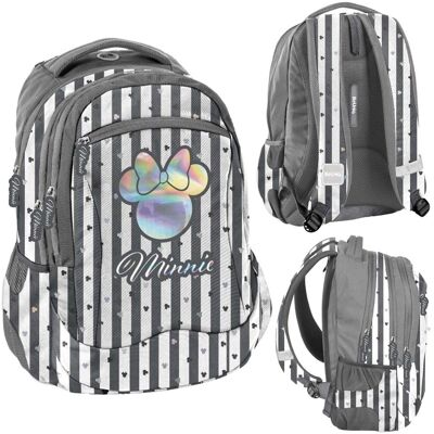 Sakwa szkolna Minnie Silver od Beuniq - Wodoszczelna, Przedział na Laptopa, Elementy odblaskowe Sakwa szkolna Minnie Silver od Beuniq - Wodoszczelna, Przedział na Laptopa, Elementy odblaskowe