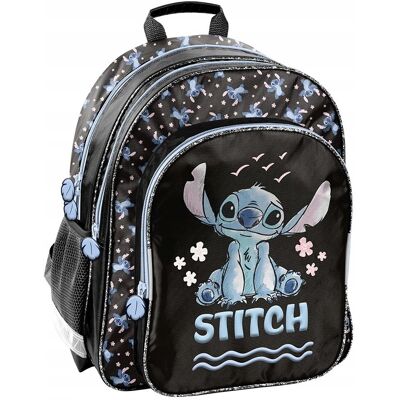 Plecak szkolny dla dziewczynki Paso Stitch czarno - niebieski Plecak szkolny dla dziewczynki Paso Stitch czarno - niebieski