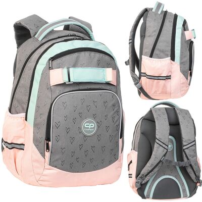 Patio Plecak szkolny dla dziewczynki, serce, szary, CoolPack Patio Plecak szkolny dla dziewczynki, serce, szary, CoolPack