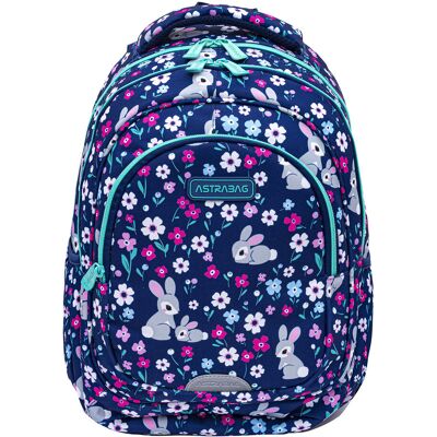 Plecak szkolny dla dziewczynki w kwiaty Astrabag Baby Bunny AB330 królik klasa 1-3 Plecak szkolny dla dziewczynki w kwiaty Astrabag Baby Bunny AB330 królik klasa 1-3