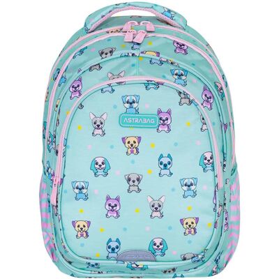 Plecak szkolny dla dziewczynki w pieski Astrabag Puppies World AB300 klasa 4-8 Plecak szkolny dla dziewczynki w pieski Astrabag Puppies World AB300 klasa 4-8