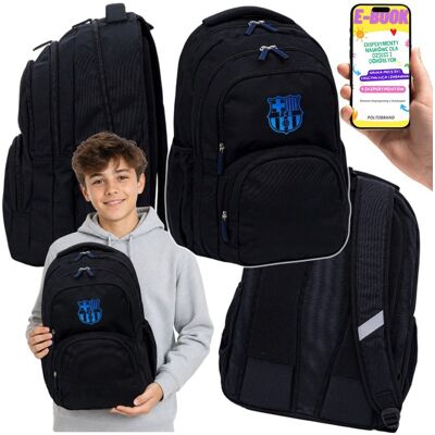 Astra Plecak Szkolny FC Barcelona Trzykomorowy Młodzieżowy Na Laptop Ergonomiczny + E-BOOK Astra Plecak Szkolny FC Barcelona Trzykomorowy Młodzieżowy Na Laptop Ergonomiczny + E-BOOK