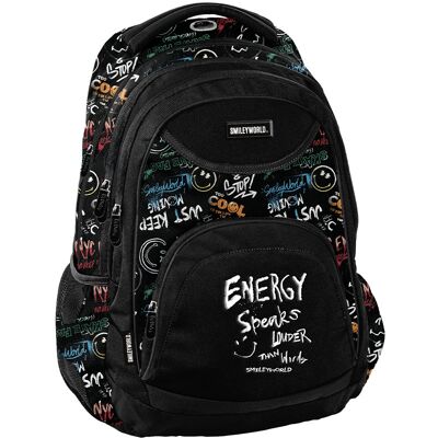 Paso PLECAK SZKOLNY MŁODZIEŻOWY Smiley CZARNY BeUniq Paso PLECAK SZKOLNY MŁODZIEŻOWY Smiley CZARNY BeUniq