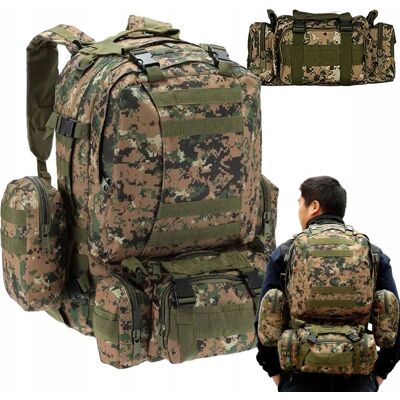Realne Ceny Plecak Taktyczny 4W1 Wojskowy Turystyczny Militarny Survival Duży 50L Realne Ceny Plecak Taktyczny 4W1 Wojskowy Turystyczny Militarny Survival Duży 50L
