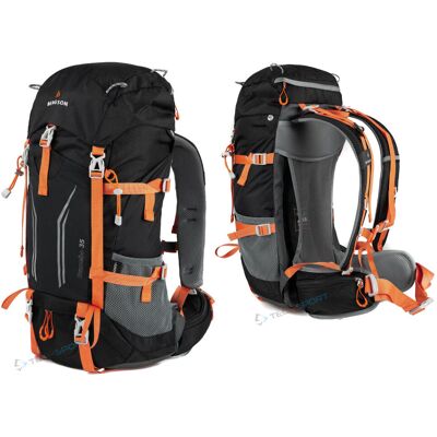 PLECAK TREKKINGOWY BERGSON TUNNEBO 35L ODDYCHAJĄCY CZARNO-POMARAŃCZOWY PLECAK TREKKINGOWY BERGSON TUNNEBO 35L ODDYCHAJĄCY CZARNO-POMARAŃCZOWY