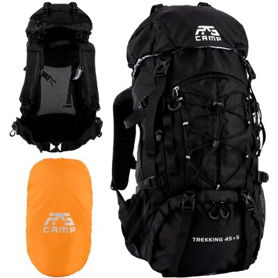 Plecak trekkingowy turystyczny 50l duży damski męski GÓRSKI podróżny w góry RG CAMP Trekking 45+5 czarny Plecak trekkingowy turystyczny 50l duży damski męski GÓRSKI podróżny w góry RG CAMP Trekking 45+5 czarny