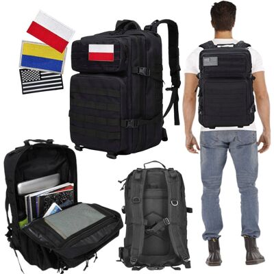 Plecak wojskowy JACK MORS 41-60 l czarny Plecak wojskowy JACK MORS 41-60 l czarny