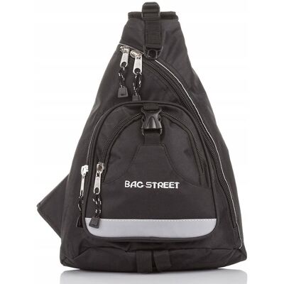 Bag Street Sportowy plecak na jedno ramię 4033 czarny Bag Street Sportowy plecak na jedno ramię 4033 czarny
