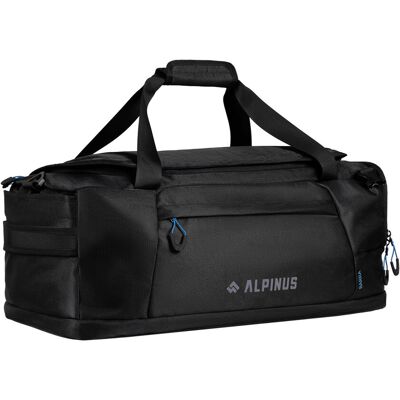 Torbo-plecak Barra 70 litrów Alpinus czarny 3 sposoby: w ręku, na ramieniu lub jako plecak; 5 kieszeni Torbo-plecak Barra 70 litrów Alpinus czarny 3 sposoby: w ręku, na ramieniu lub jako plecak; 5 kieszeni