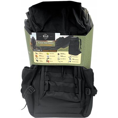 Inny producent Wild Trek Plecak survivalowy przetrwania 6000 Oxford 60L czarny 15el. Inny producent Wild Trek Plecak survivalowy przetrwania 6000 Oxford 60L czarny 15el.