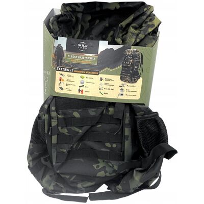 Inny producent Wild Trek Plecak survivalowy przetrwania 6000 Oxford 60L kamuflaż + 15el. Inny producent Wild Trek Plecak survivalowy przetrwania 6000 Oxford 60L kamuflaż + 15el.