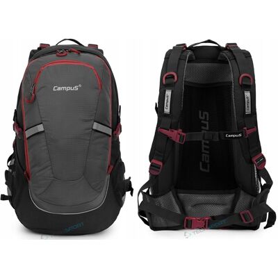 WYGODNY POJEMNY PLECAK SZKOLNY CAMPUS HORTON 45L SZARO-CZERWONY WYGODNY POJEMNY PLECAK SZKOLNY CAMPUS HORTON 45L SZARO-CZERWONY
