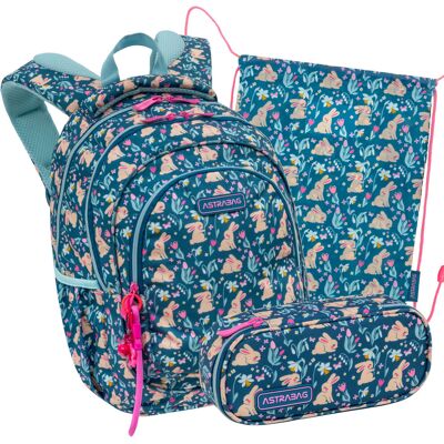 ZESTAW CANDY BUNNY PLECAK WOREK Z SASZETKĄ - 3 CZĘSCI-ASTRA ZESTAW CANDY BUNNY PLECAK WOREK Z SASZETKĄ - 3 CZĘSCI-ASTRA