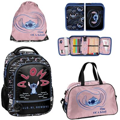 Zestaw szkolny 4-elementowy plecak Stitch One of a kind Paso klasa 1-3 Zestaw szkolny 4-elementowy plecak Stitch One of a kind Paso klasa 1-3