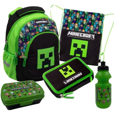 Zestaw Szkolny 5-Elementów Dla Chłopca Minecraft Steve Creeper Astra Zestaw Szkolny 5-Elementów Dla Chłopca Minecraft Steve Creeper Astra