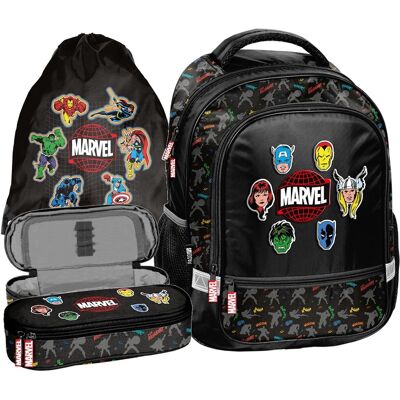 Paso ZESTAW Szkolny Plecak Tornister Bohaterowie Marvel Avengers Hulk, Ironman, Captain America Paso ZESTAW Szkolny Plecak Tornister Bohaterowie Marvel Avengers Hulk, Ironman, Captain America