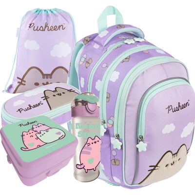 St.Majewski ZESTAW Szkolny Plecak Tornister Kotek Pusheen Violet Fioletowy 5 Elementów St.Majewski ZESTAW Szkolny Plecak Tornister Kotek Pusheen Violet Fioletowy 5 Elementów