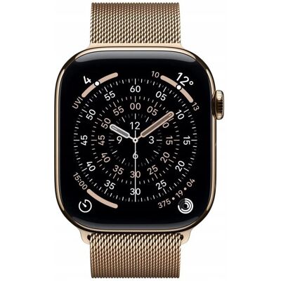 Apple Watch Series 11 (2025) Cell 42mm Tytanowa naturalna koperta z paskiem Milanese Apple Watch Series 11 (2025) Cell 42mm Tytanowa naturalna koperta z paskiem Milanese