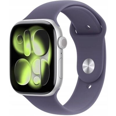 Apple Watch Series 11 GPS 42mm Srebrna aluminiowa koperta z fioletowym paskiem sportowym Apple Watch Series 11 GPS 42mm Srebrna aluminiowa koperta z fioletowym paskiem sportowym